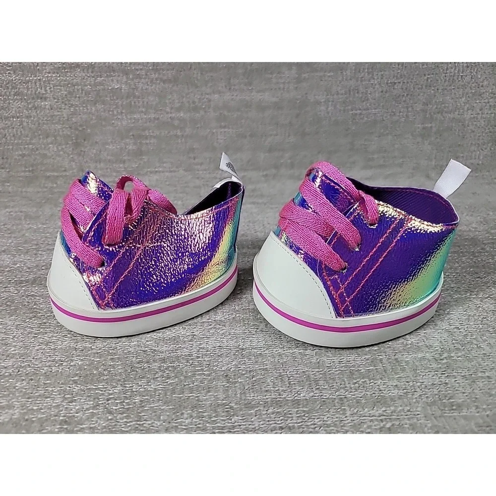 Lot‎ Build A Bear Skates, Sneakers & Slippers Glitter Rainbow Bows